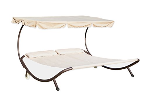 Trademark Innovations Double Hammock Bed Sunbed with Canopy