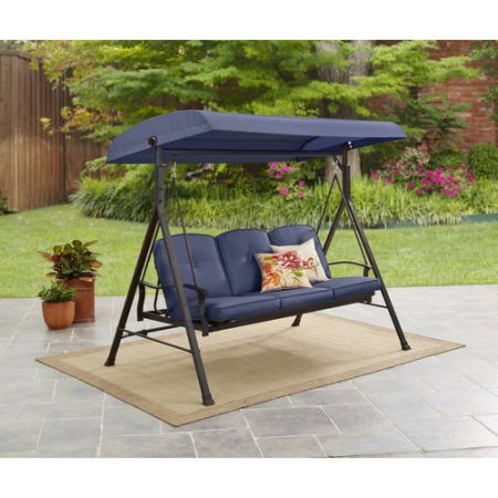 Mainstays Belden Park 3-Person Hammock Swing - Blue