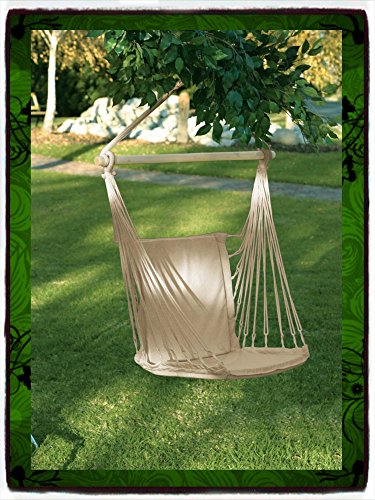 Deluxe Air Hammock Hanging Patio Tree Sky Swing Chair Outdoor Porch Lounge Furniture Padded Cotton Garden Seat