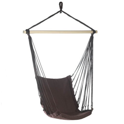 Espresso Brown Cotton Padded Swing Chair Hammock