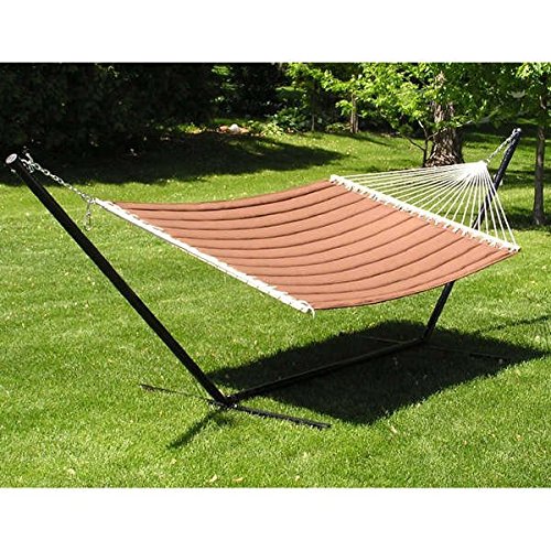 Grand Quilted Soft Padded Hammock-stand-set Brown