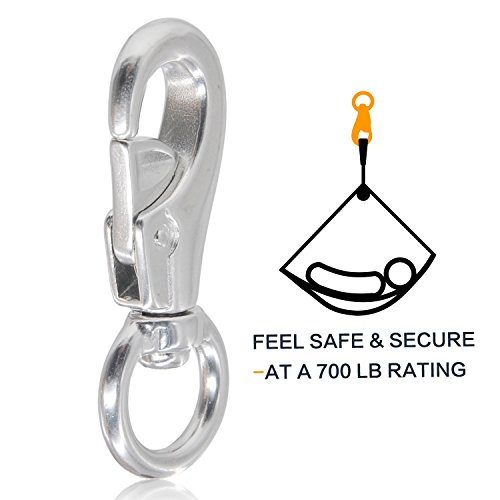 Swivel Hookhammock Hanging Chair Hook - Real Stainless Steel Rust Resistant - Heavy Duty 700 Lb indooroutdoor