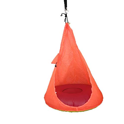Whatyiu Kids Pod Swing Seat Hammock Child Hammock Chair for Indoor Outdoor Hanging Seat Without Cushion-Orange Red