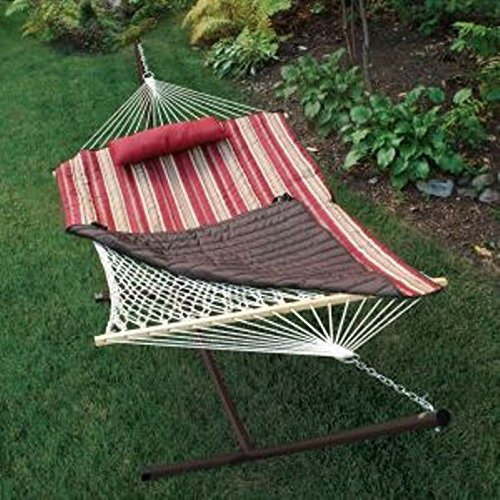 Algoma Net Company 8912 Natural Cotton Rope Hammock With Stand 52 X 76&quot