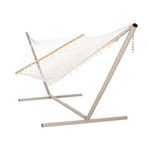 Castaway Hammocks Large Cotton Rope Hammock with Stand