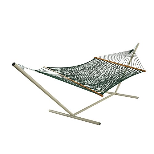 Large Original Duracord Green Rope Hammock With Stand - Pawleys Island