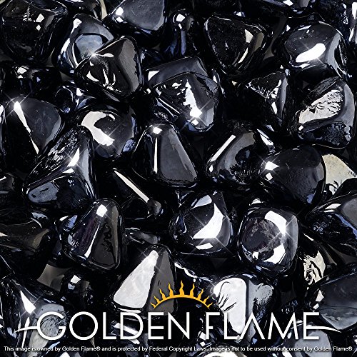 Golden Flame&reg 10-pound Fire Glass 1-inch Onyx Black Reflective Fire-diamonds