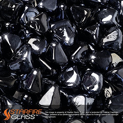 Starfire Glass 20-pound Fire Glass 1-inch Onyx Black Reflective Fire-diamonds
