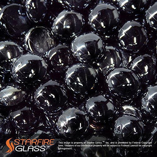 Starfire Glass&reg 10-pound Fire Glassquotfire-drops&quot 12-inch Onyx Black Reflective