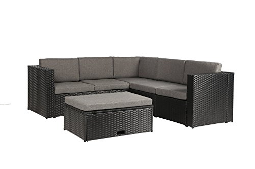 Baner Garden (k35) 4 Pieces Outdoor Furniture Complete Patio Wicker Rattan Garden Corner Sofa Couch Set, Full,