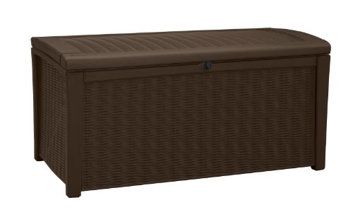 Keter Plastic Deck Storage Container Box Outdoor Patio Garden Furniture 110 Gal Brown