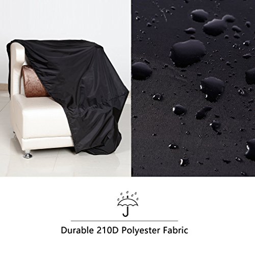 OUTAD Outdoor Garden Furniture Cover Shelter Waterproof for Patio Table Chair Seat Sofa Set Cover BBQ Rectangular Oxford Black 210D 84Inch L