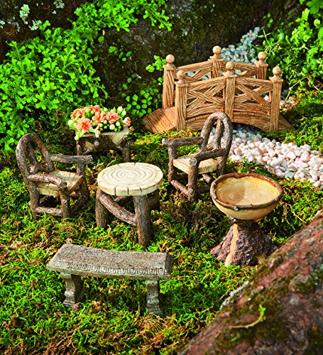 Woodland Fairy Garden Resin Furniture Set