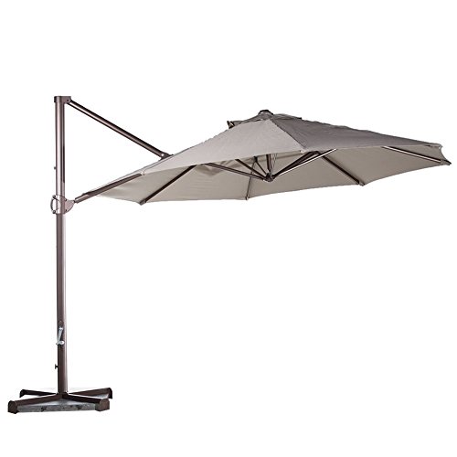 Abba Patio 11-feet Aluminum Offset Cantilever Umbrella With Cross Base Tan