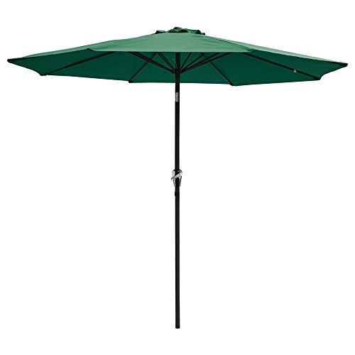 Gzyf 9 Ft Aluminum Patio Polyester Umbrella 8 Ribs With Auto Tilt And Crank Sunshade Market Garden Cafe Yard Outdoor