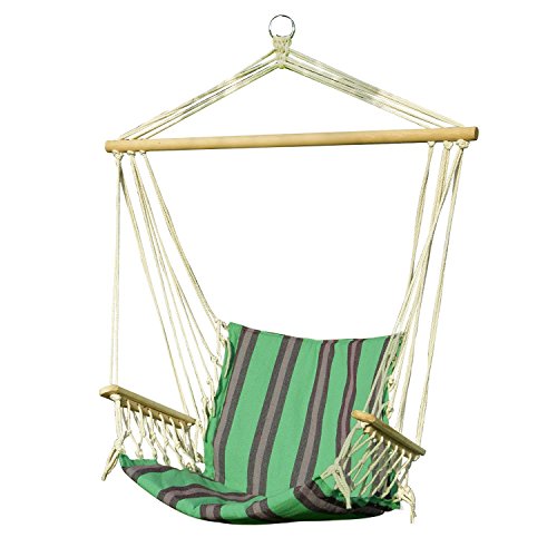 Adeco Cotton Fabric Canvas Hammock Chair Tree Hanging Suspended Outdoor Indoor Cozumel Color