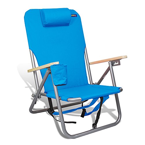 Beachamp Camping Outdoor Chair Backpack 4 Position light Blue Ultra-resistant Steel By Jgr Copa