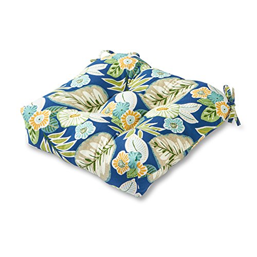 Greendale Home Fashions IndoorOutdoor Chair Cushion Blue Floral 20-Inch