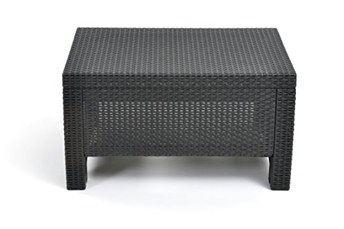 Keter Corfu Coffee Table New All Weather Outdoor Patio Garden Backyard Furniture Charcoal