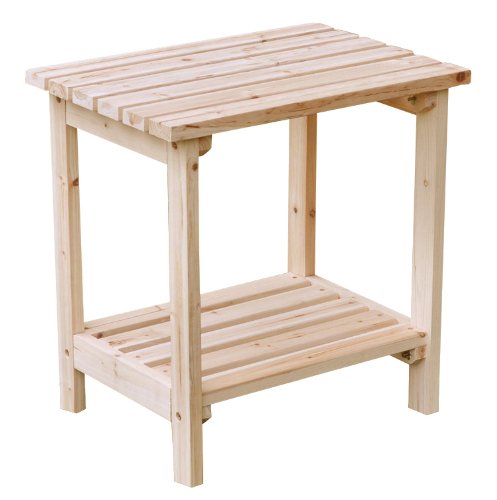 Shine Company Rectangular Patio Side Table Small Natural