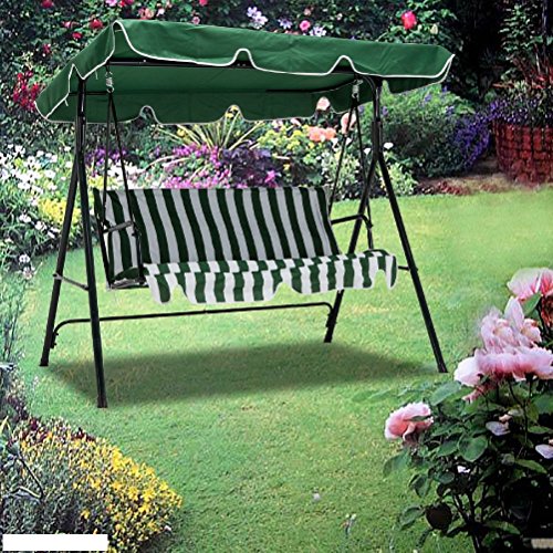 3 Seats Green Outdoor Patio Canopy Swing Glider Hammock Backyard Porch Furniture