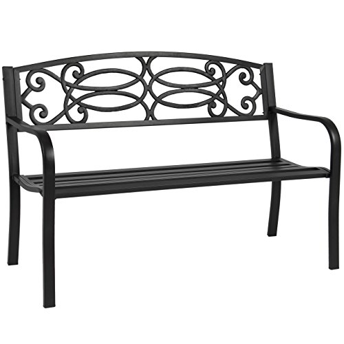 Best Choice Products 50 Outdoor Patio Garden Bench Steel Frame Park Yard Porch Furniture