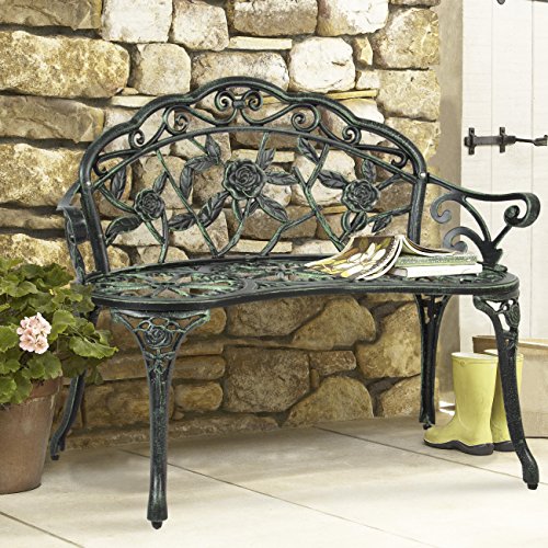 Best Choice Products Bcp Outdoor Patio Garden Bench Cast Iron Antique Rose Backyard Porch Furniture