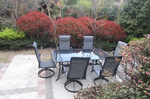 7pc Cast Aluminum Patio Furniture Set With Free Gift