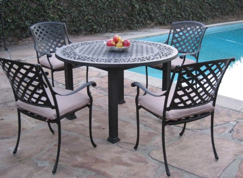 CBM Outdoor Cast Aluminum Patio Furniture 5 Pc Dining Set A CBM1290