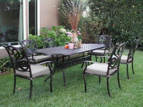 CBM Outdoor Cast Aluminum Patio Furniture 7 Pcs Dining Set G1 CBM1290