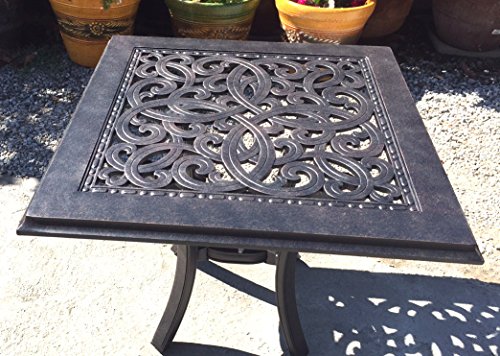 Cast Aluminum Patio Furniture End Table 24 Square Desert Bronze