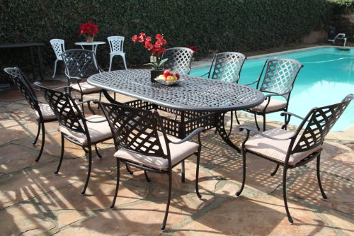 Kawaii Collection Outdoor Cast Aluminum Patio Furniture 9 Piece Dining Set Mlv4284t Cbm1290