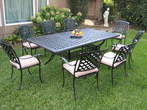 Outdoor Cast Aluminum Patio Furniture 9 Piece Dining Set ML8444RT CBM1290