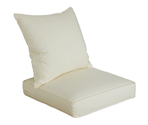 SewKer IndoorOutdoor Patio Deep Seat Cushion Set Simple Modern Creamy-White 3606