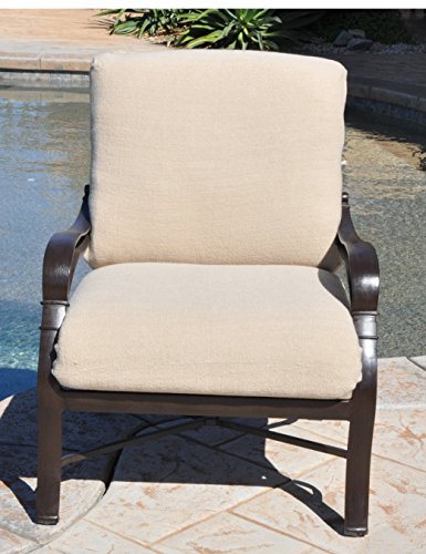 CushyChic Outdoor Slipcovers for Deep Seat Patio Cushions 2 Piece in Sand - Slipcovers Only - Cushion Inserts NOT Included