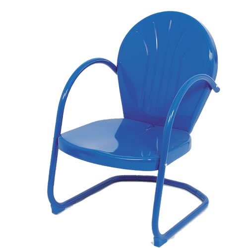 Blue Retro Metal Lawn Chair Furniture