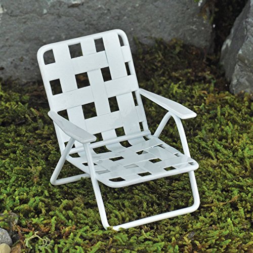 Miniature Fairy Garden Lawn Chair White
