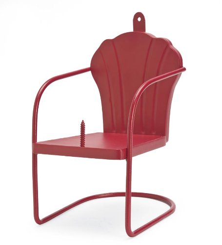 Red Retro Lawn Chair Squirrel Feeder