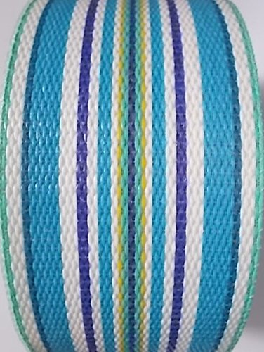 WebbingProÂ Lawn Chair Webbing - Summertime Blue Stripe Webbing 2 14 Inches Wide 50 Feet Long Roll