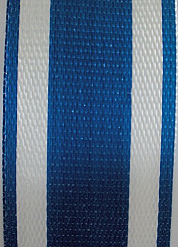 WebbingProTM Blue Stripe Lawn Chair Webbing 3 Inches Wide 100 Feet Long Roll