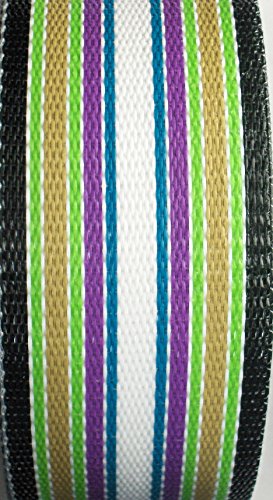 WebbingProTM Green Multi Stripe Lawn Chair Webbing 2 14 Inch Wide 100 Feet Long Roll