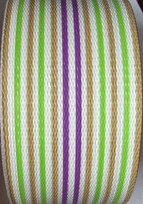 WebbingProTM Green Stripe Lawn Chair Webbing 3 Inch Wide 100 Foot Long Roll