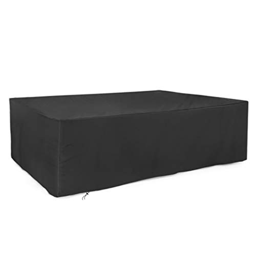 Cubic Garden Furniture Cover Waterproof Outdoor Furniture Cover with Tote Bag Heavy Garden Furniture Cover Breathable 210D Oxford Cloth Black Size  315x160x74CM