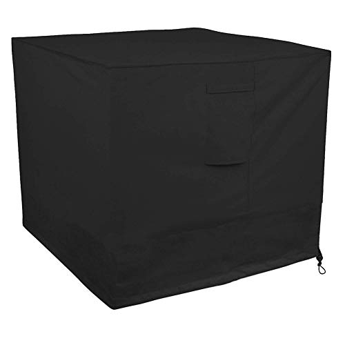 Square Air Conditioner Protective Cover 600D Oxford Cloth Outdoor Air Conditioner Waterproof Dust Cover Garden Furniture Covers 34x34x30 inch Black