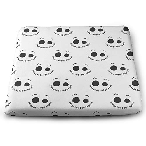 XIKEWL Premium Comfort Square Seat Cushion Halloween Face Print IndoorOutdoor Warm Patio Seat Cushions 14x15 for Outdoor Patio Furniture Garden Home Office