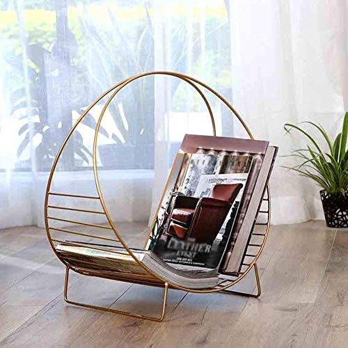 BFENGHUANG Round Iron Bookshelf Floor Decoration Simple Desktop Wrought Iron Furniture Storage RackMetallic