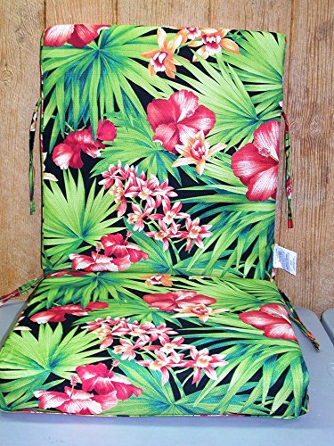 4 Outdoor Patio Chair Cushions ~ Bahia Floral ~ 21 x 44 x 425 NEW SHIPPING INCLUDED