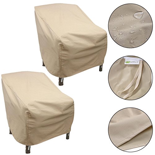 2 PCS Waterproof High Back Patio Single Chair Cover Outdoor Furniture Protection