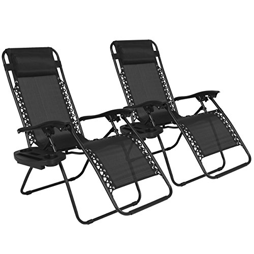 Best Choice Products Zero Gravity Chairs Case Of 2 Black Lounge Patio Chairs Outdoor Yard Beach New
