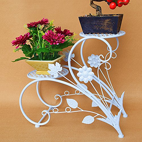 DazoneÂ Iron Flower Pot Rack Home Garden Patio Decor Display Stand Bonsai Holder